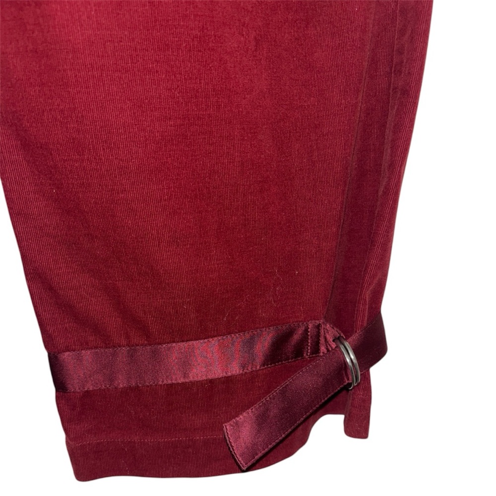Bebe Red Velvet Pants with Satin Accents - Picture 4 of 8